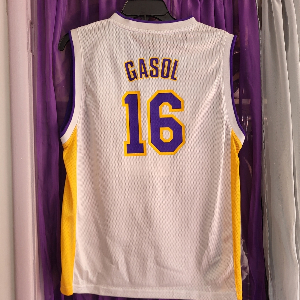 Vintage Pau Gasol NBA Lakers Jersey, Authentic Adidas Youth L